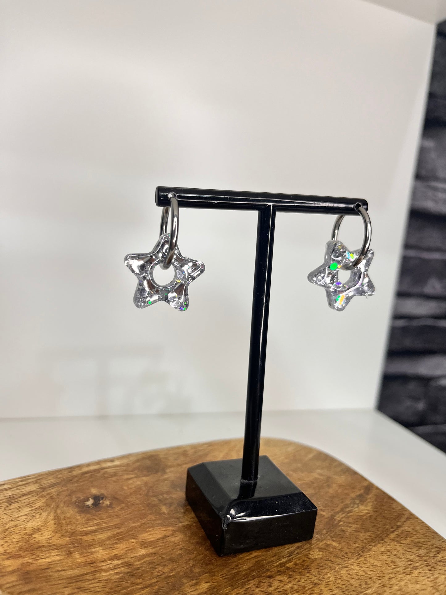 Boucle d'oreille en resine